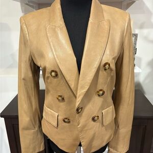 Veronica Beard Camel Double-Breasted Blazer, Retail $1298